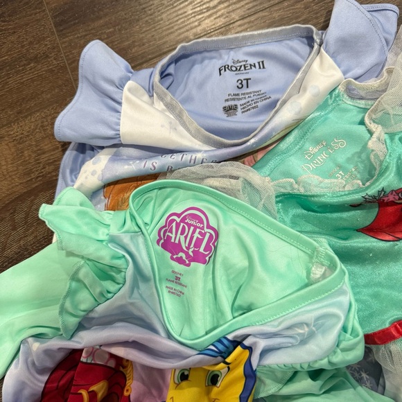 3 Disney 3T Girl Nightgown Dresses - The Little Mermaid Ariel & Frozen Elsa - Picture 5 of 5
